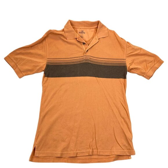 RedHead Mens Polo Shirt Small Short Sleeve Pullover Casual Striped Orange - Picture 1 of 11
